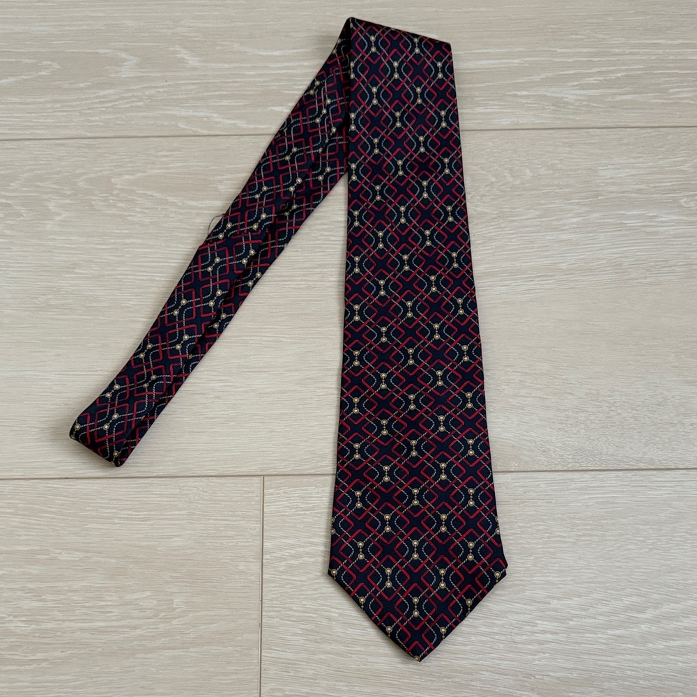 ✨ Fashion Neckwear Dark Blue Burgundy Geometric Tie